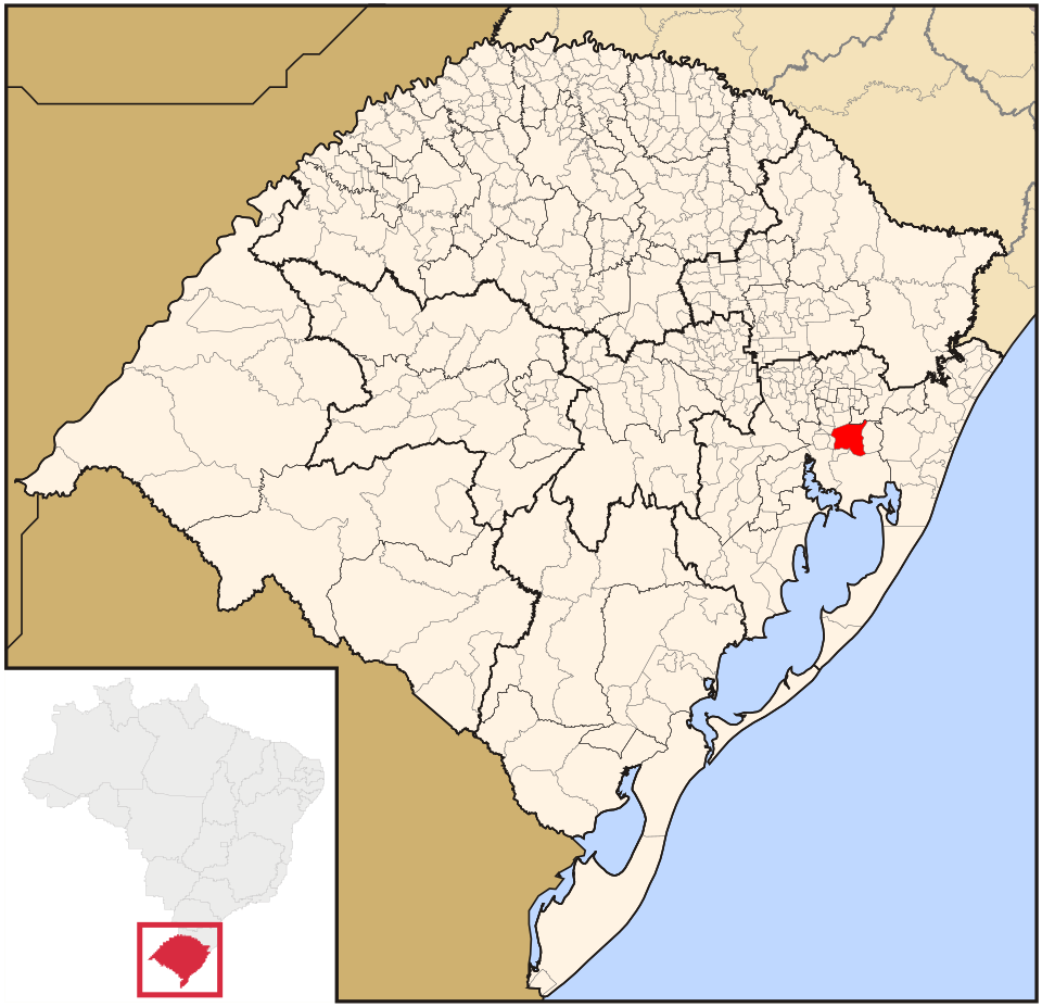 Mapa de localização de Gravataí em RS