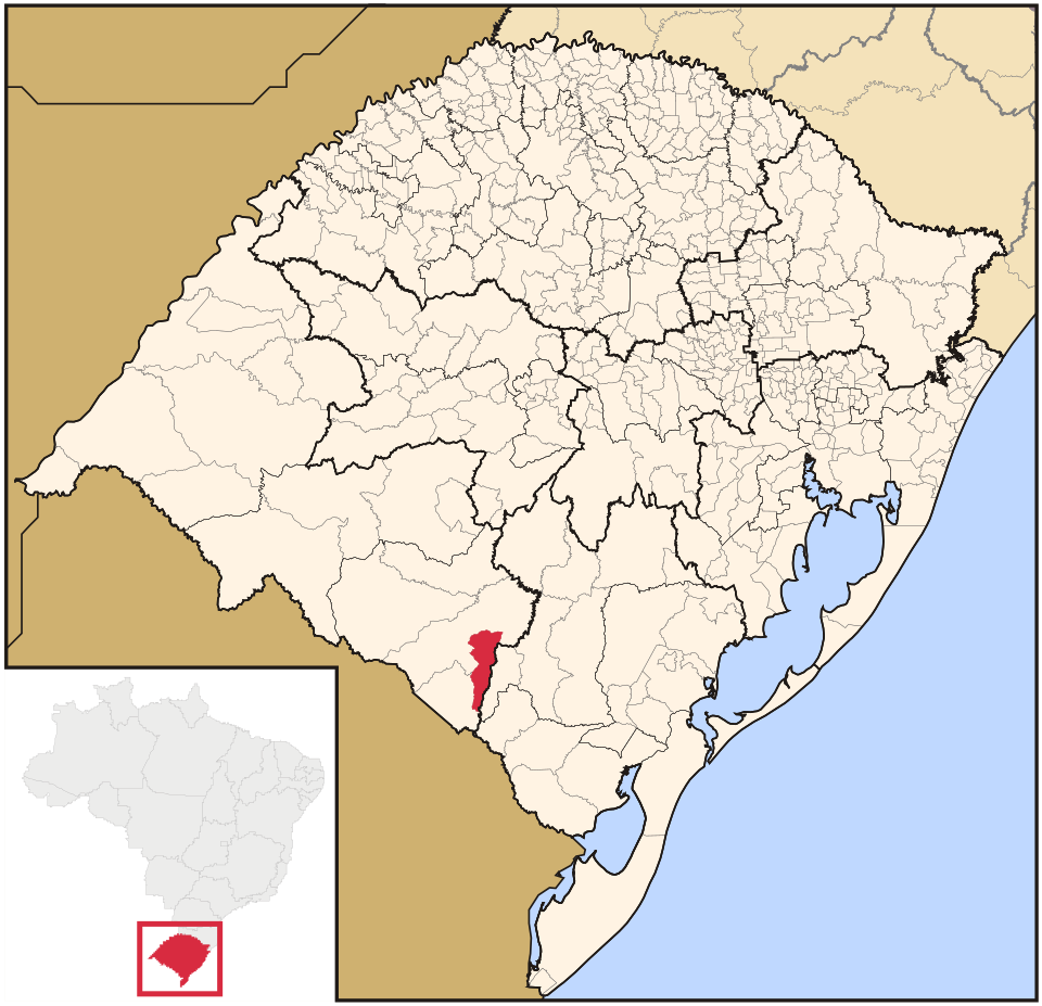 Mapa de localização de Hulha Negra em RS