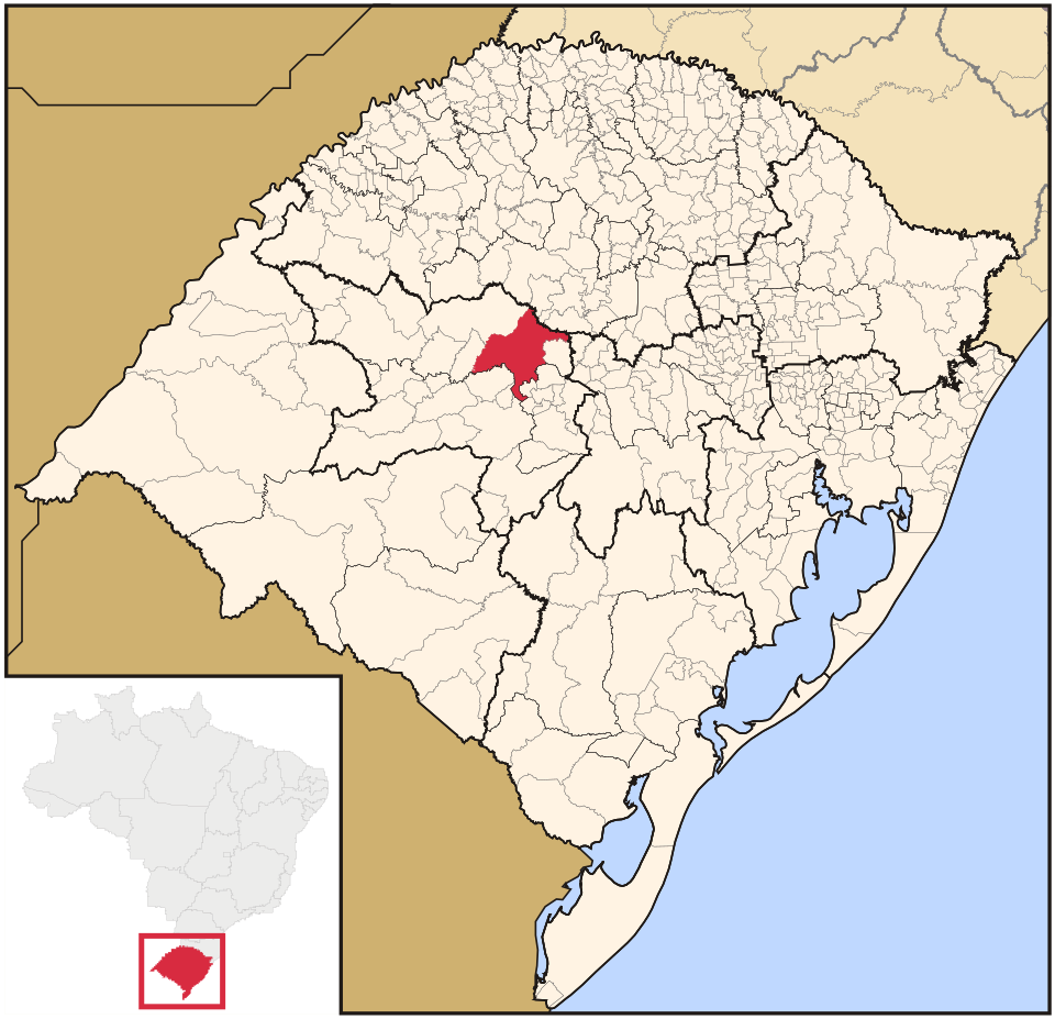 Mapa de localização de Júlio de Castilhos em RS