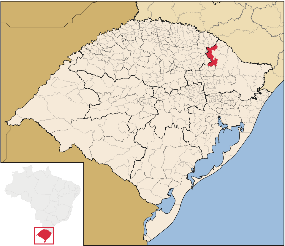 Mapa de localização de Lagoa Vermelha em RS