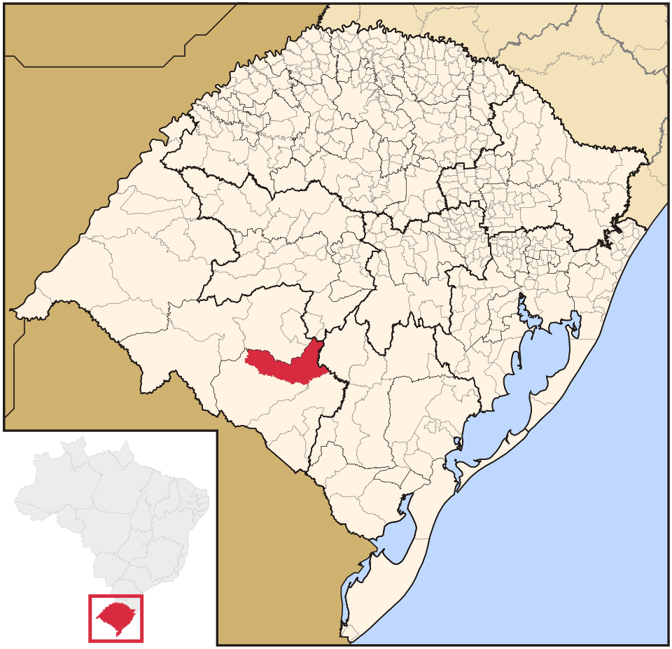 Mapa de localização de Lavras do Sul em RS