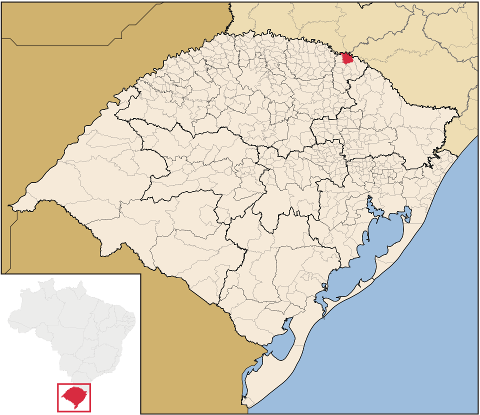 Mapa de localização de Machadinho em RS