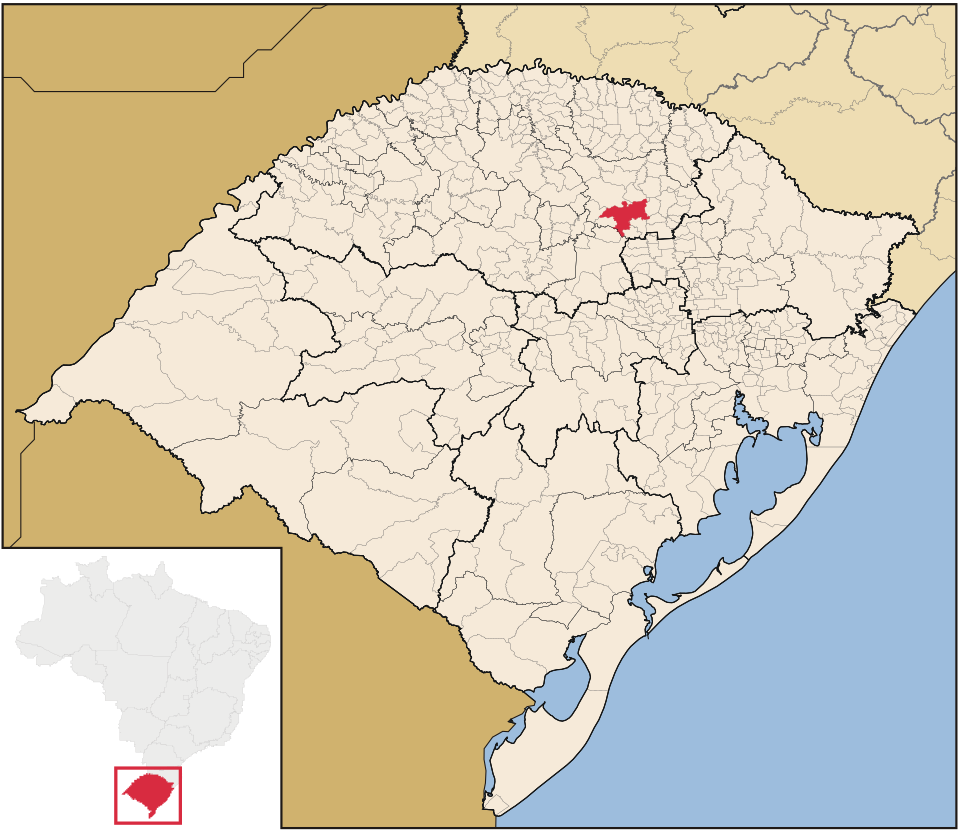 Mapa de localização de Marau em RS