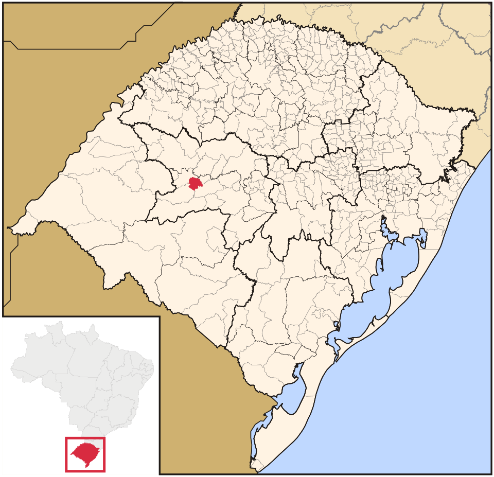 Mapa de localização de Mata em RS