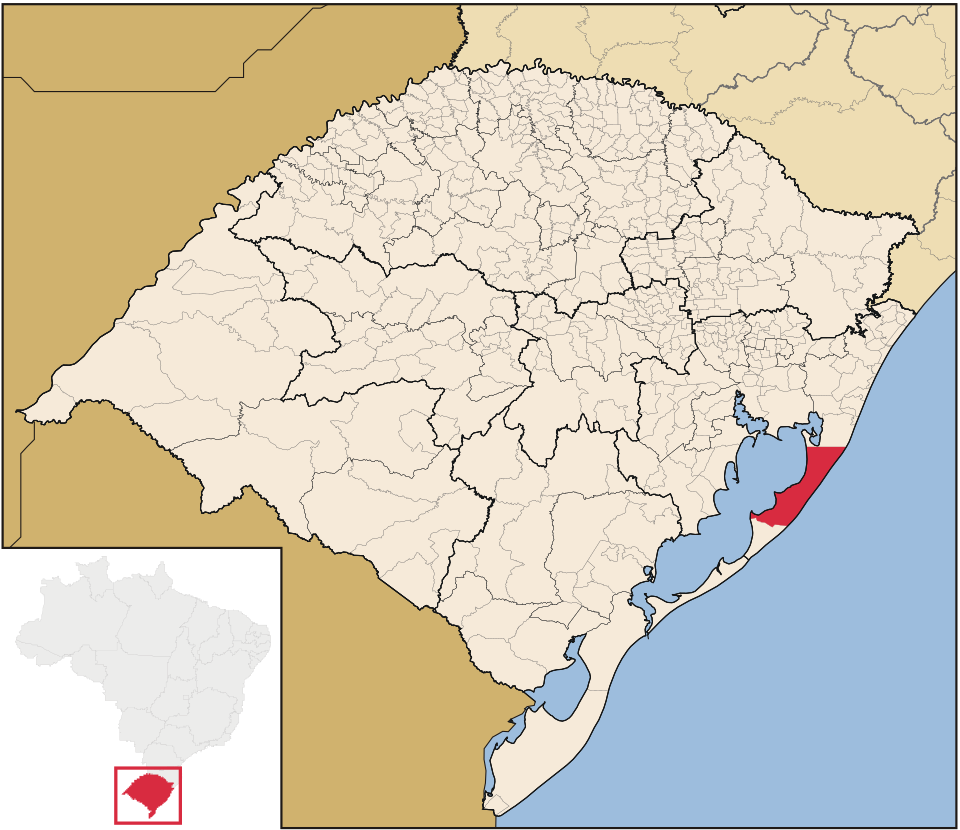 Mapa de localização de Mostardas em RS