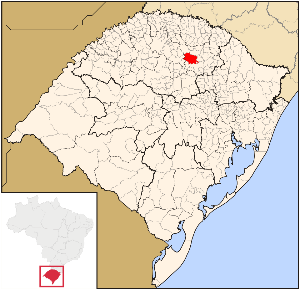 Mapa de localização de Passo Fundo em RS