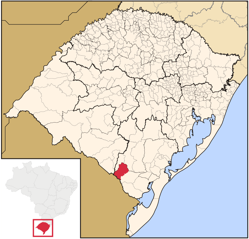 Mapa de localização de Pedras Altas em RS