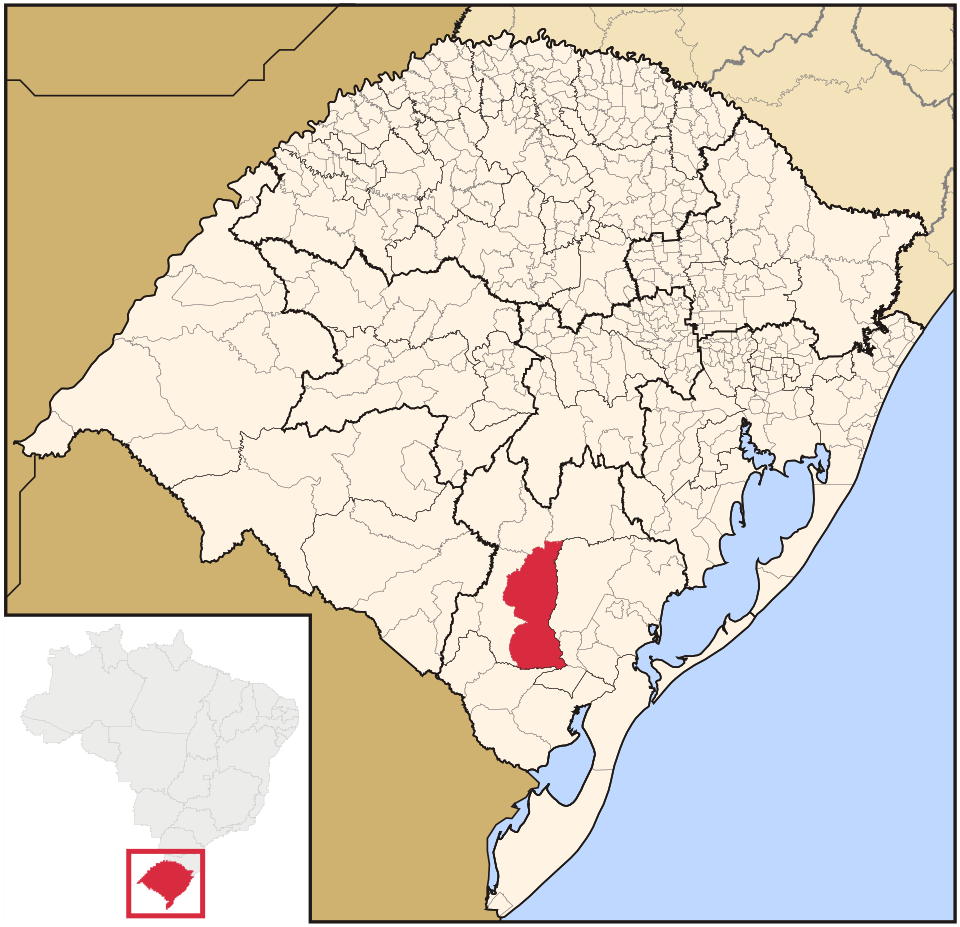 Mapa de localização de Piratini em RS