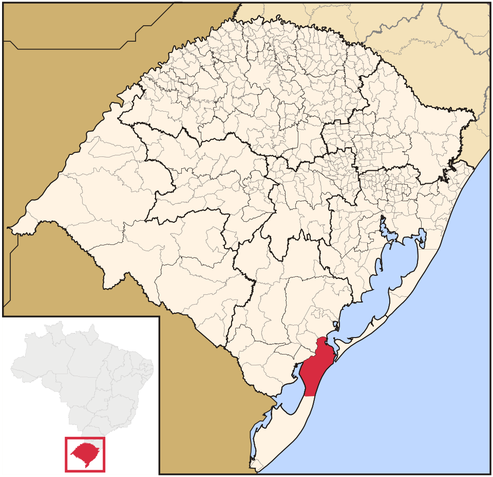 Mapa de localização de Rio Grande em RS