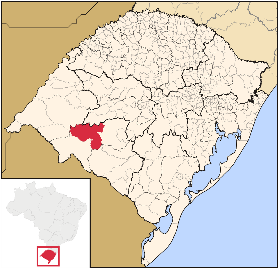 Mapa de localização de Rosário do Sul em RS