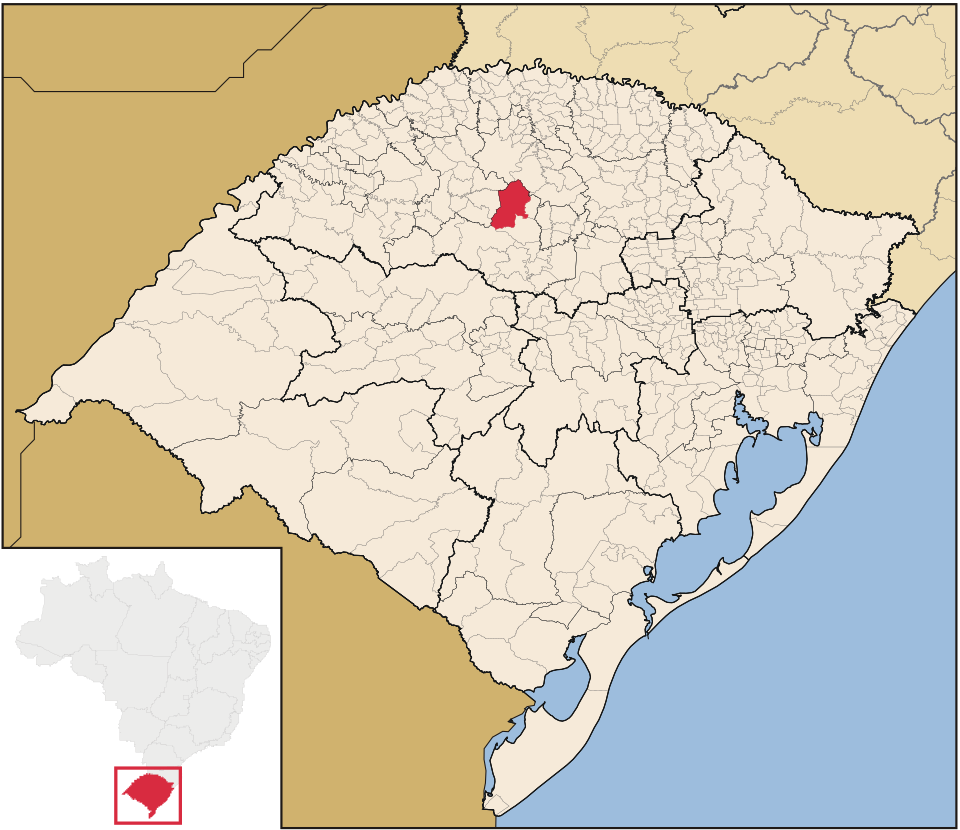 Mapa de localização de Santa Bárbara do Sul em RS