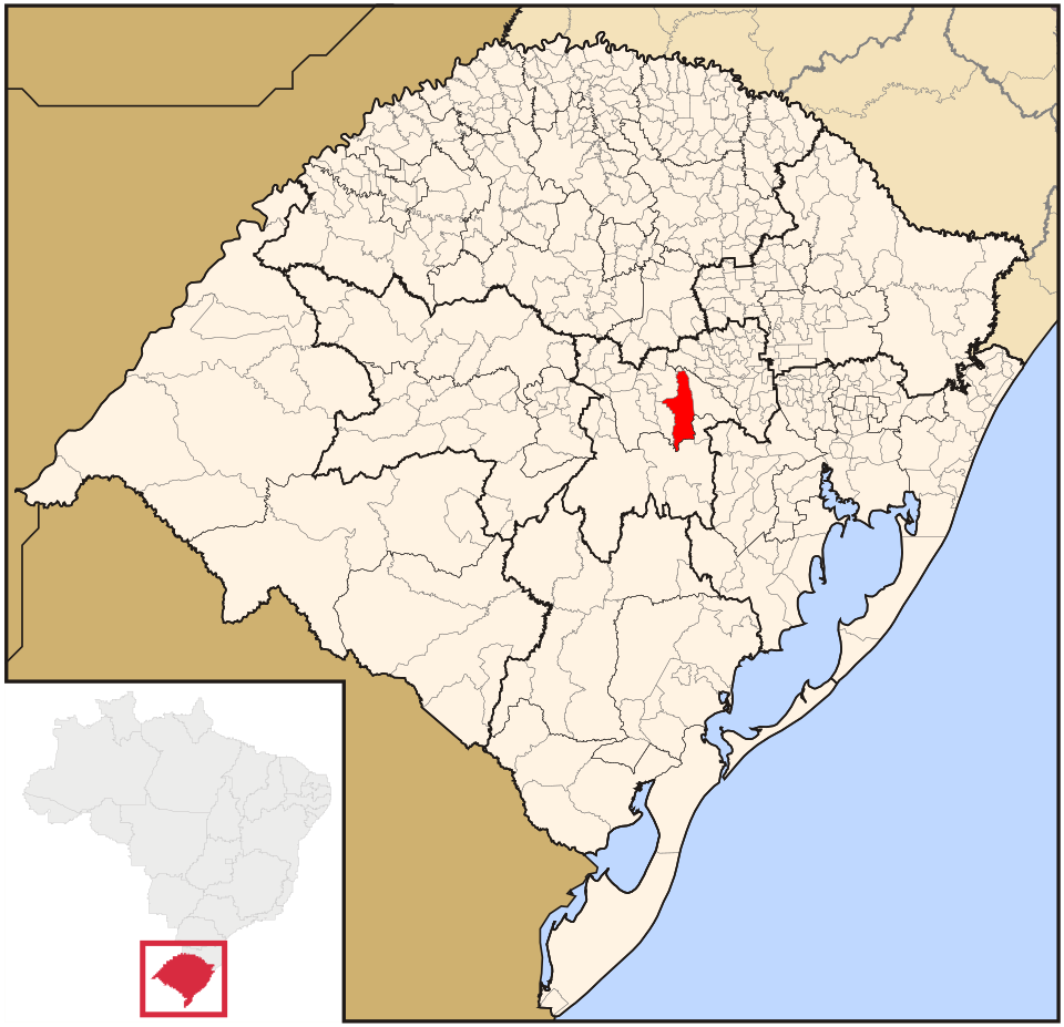 Mapa de localização de Santa Cruz do Sul em RS
