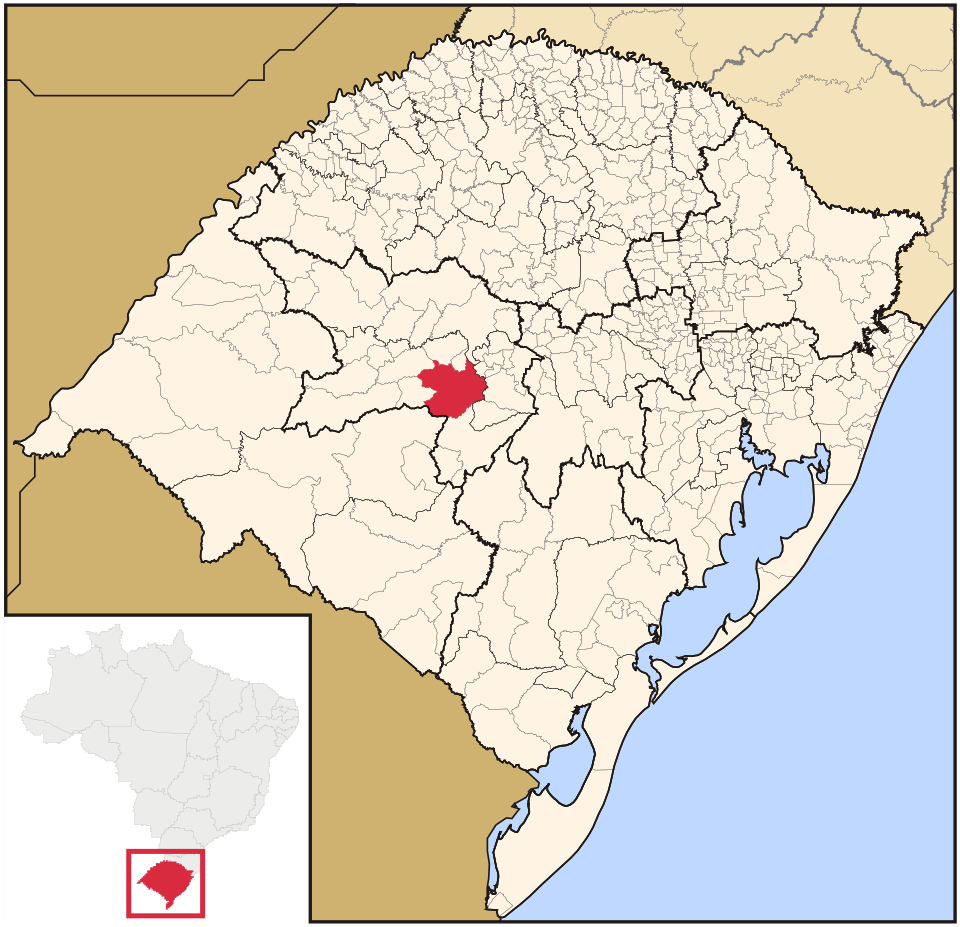 Mapa de localização de Santa Maria em RS