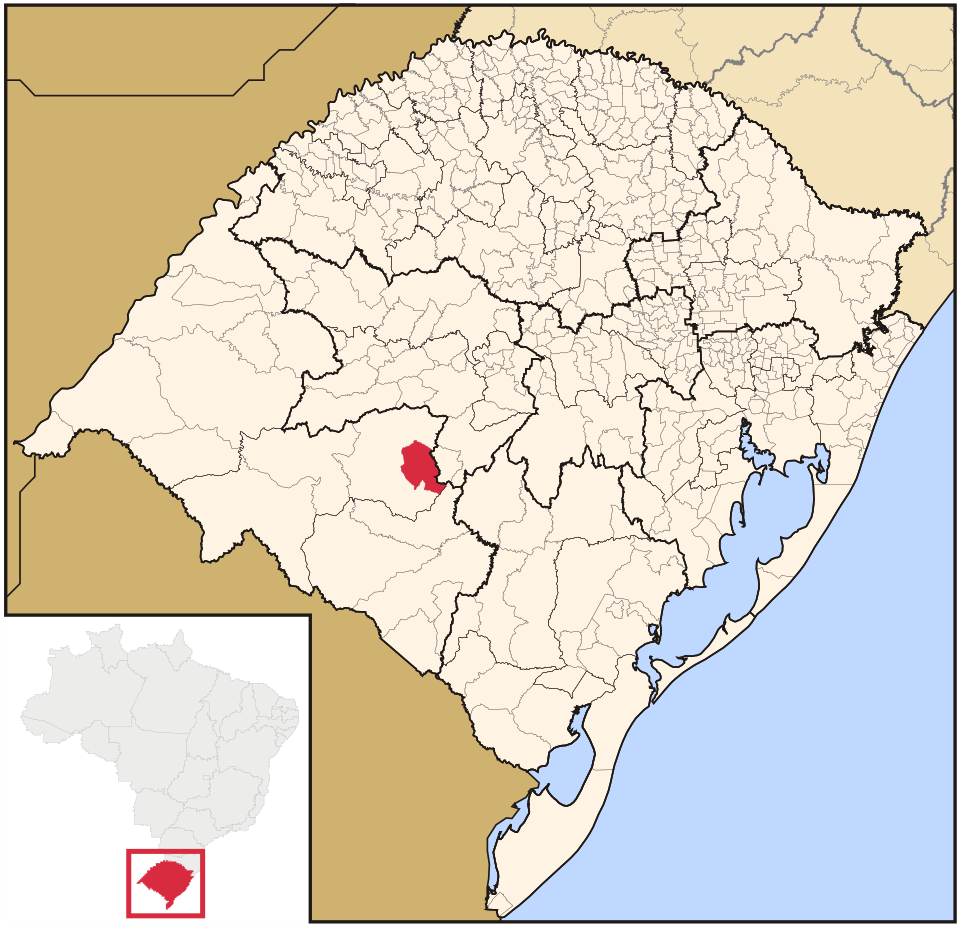 Mapa de localização de Santa Margarida do Sul em RS
