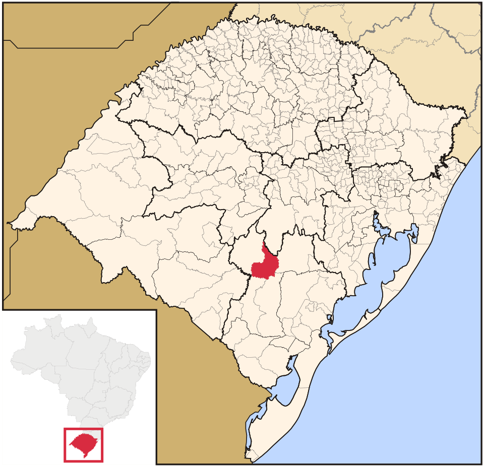 Mapa de localização de Santana da Boa Vista em RS