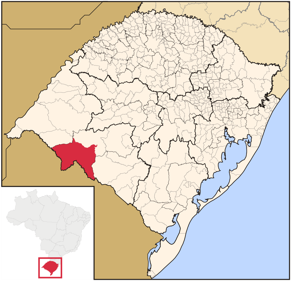 Mapa de localização de Sant'Ana do Livramento em RS