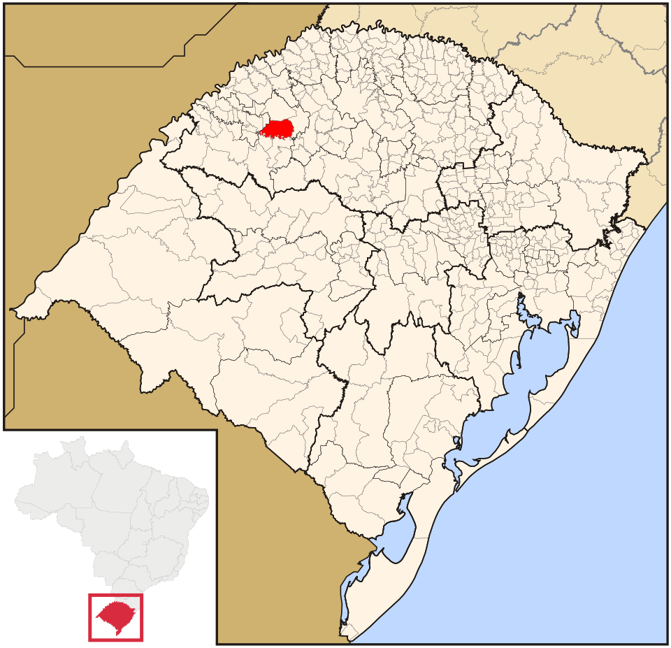 Mapa de localização de Santo Ângelo em RS