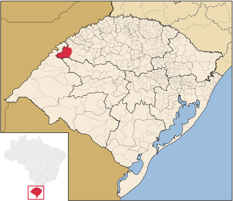 Mapa de localização de Santo Antônio das Missões em RS