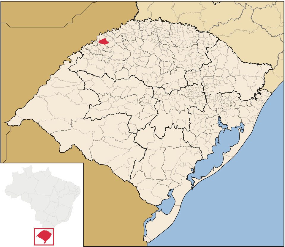 Mapa de localização de Santo Cristo em RS