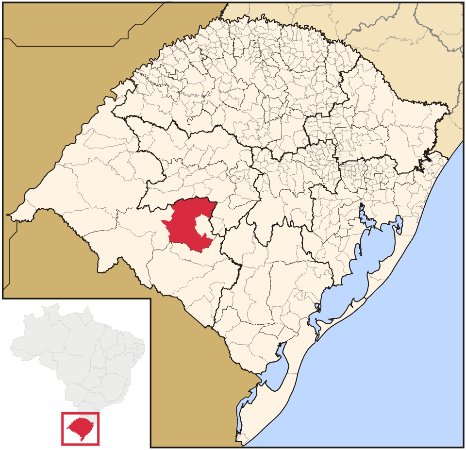Mapa de localização de São Gabriel em RS