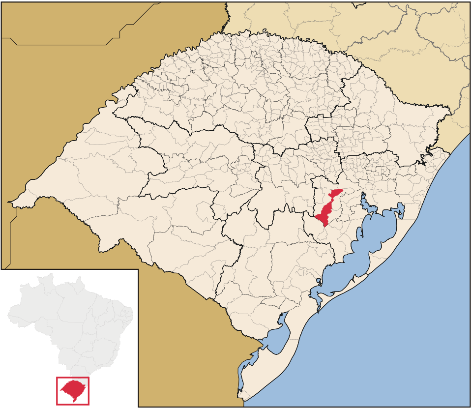 Mapa de localização de São Jerônimo em RS