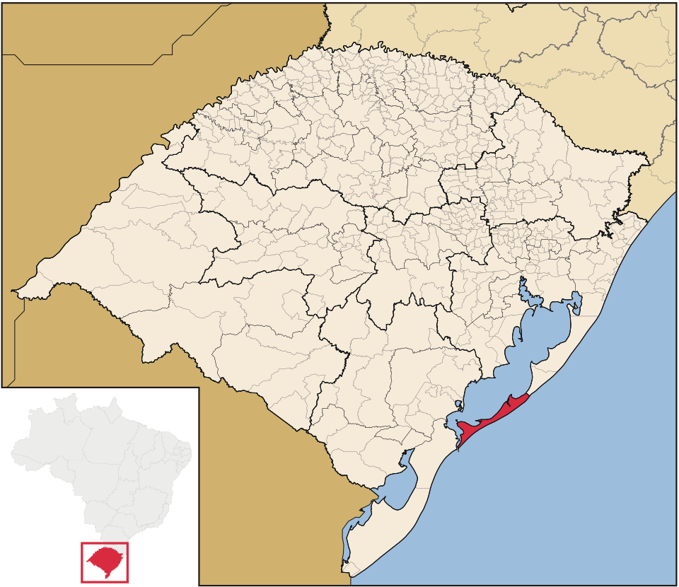 Mapa de localização de São José do Norte em RS