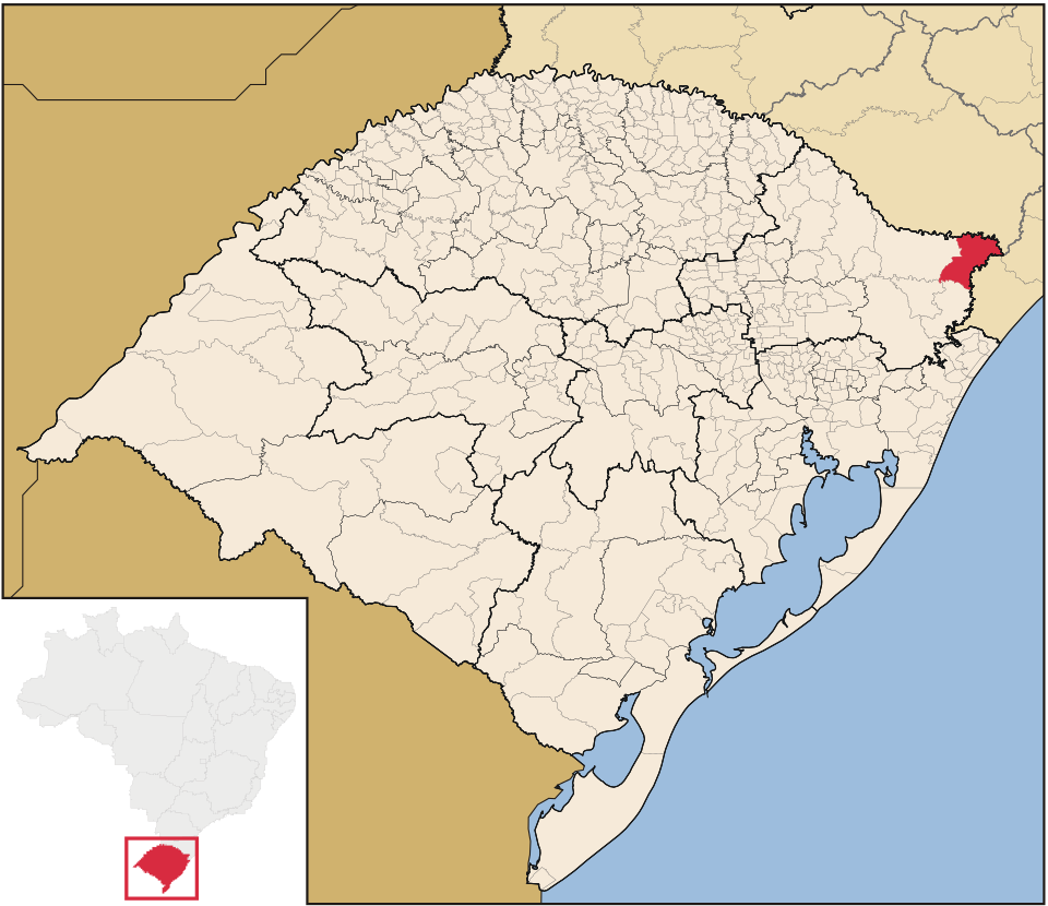 Mapa de localização de São José dos Ausentes em RS