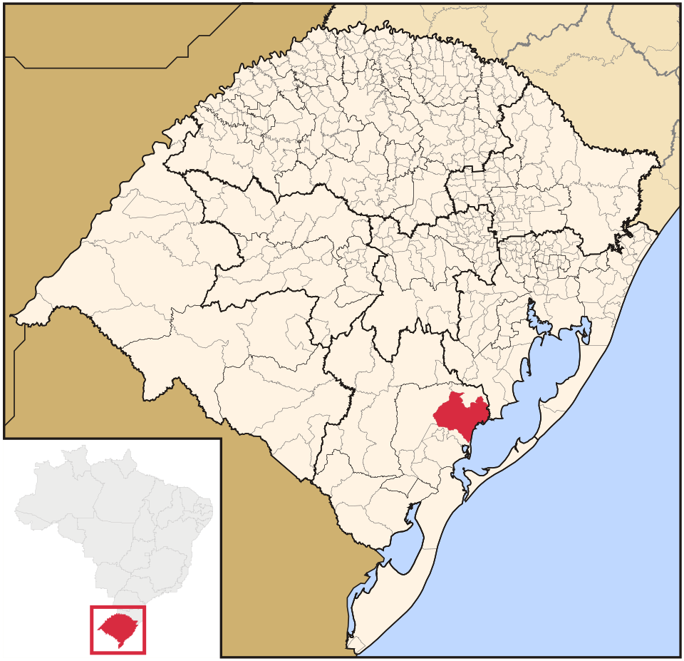 Mapa de localização de São Lourenço do Sul em RS