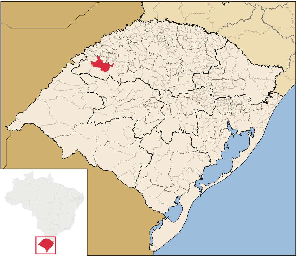 Mapa de localização de São Luiz Gonzaga em RS