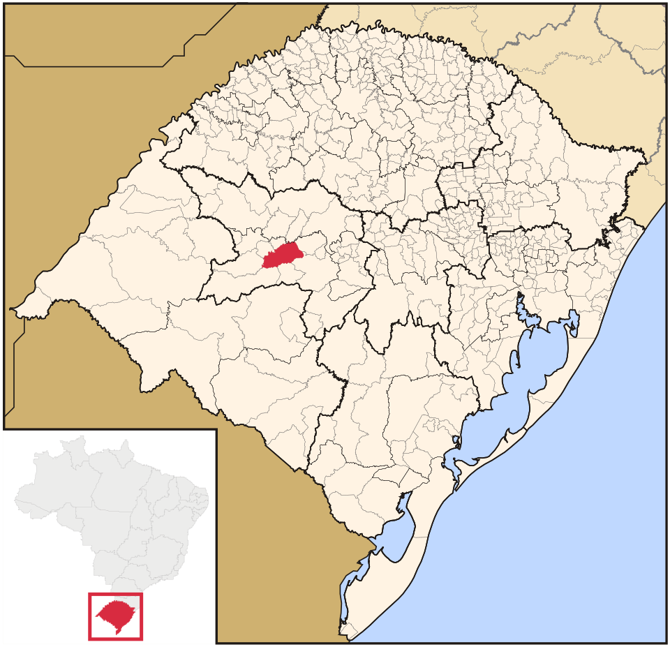 Mapa de localização de São Pedro do Sul em RS