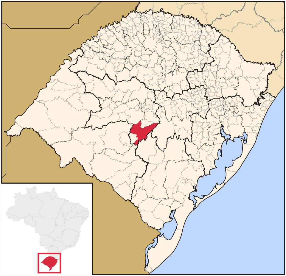 Mapa de localização de São Sepé em RS