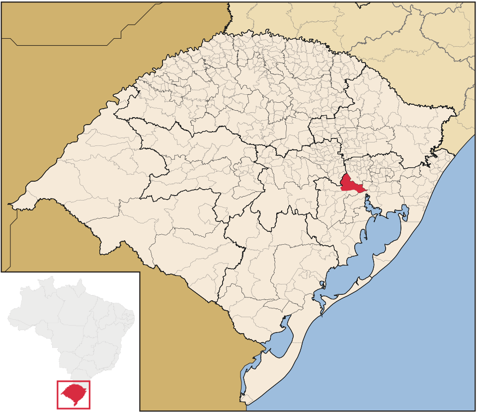 Mapa de localização de Triunfo em RS