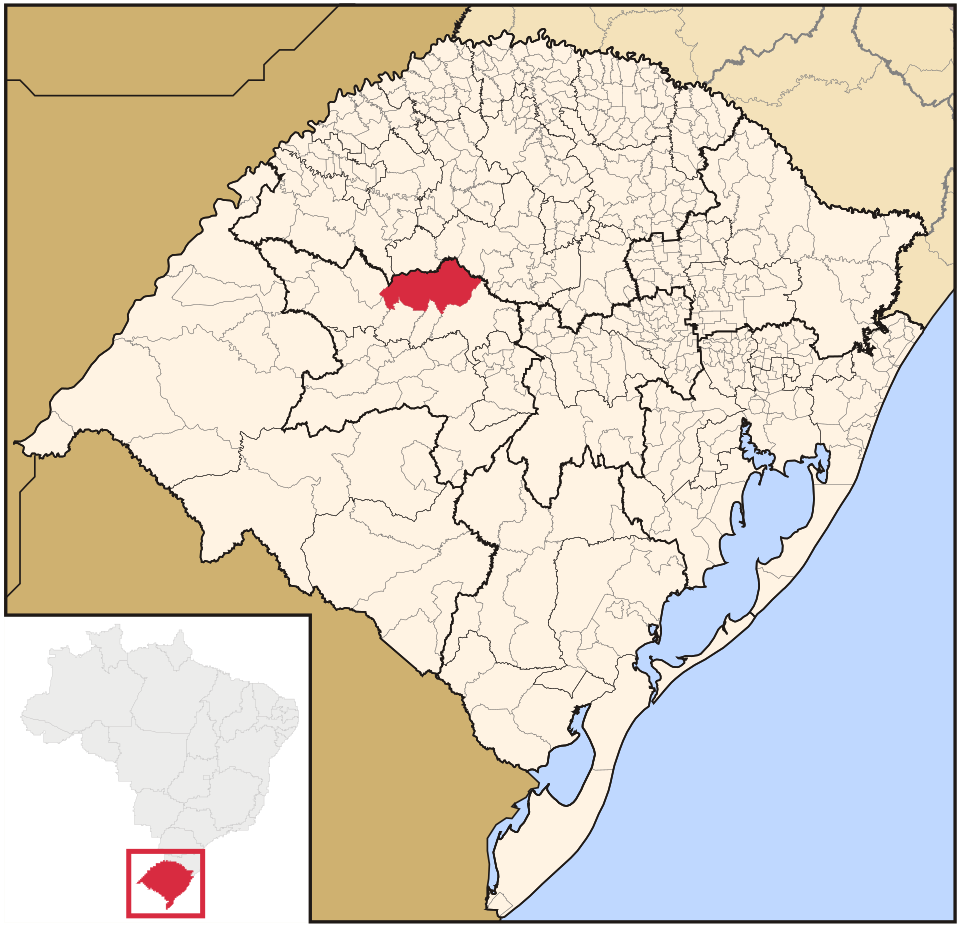 Mapa de localização de Tupanciretã em RS