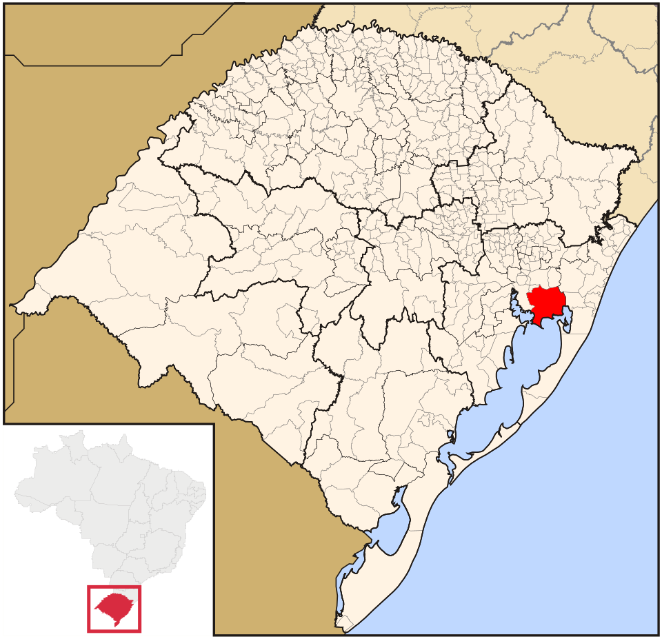Mapa de localização de Viamão em RS