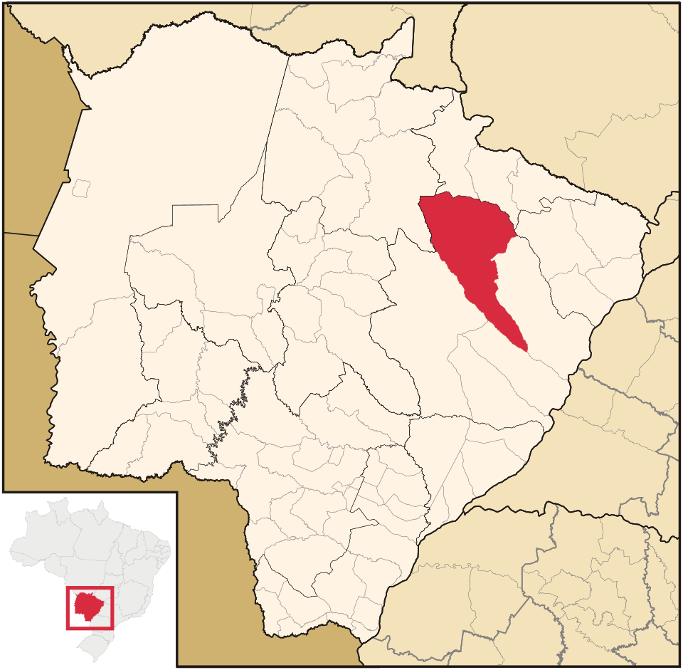 Mapa de localização de Água Clara em MS