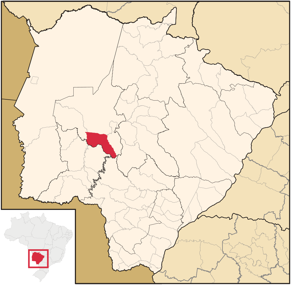 Mapa de localização de Anastácio em MS