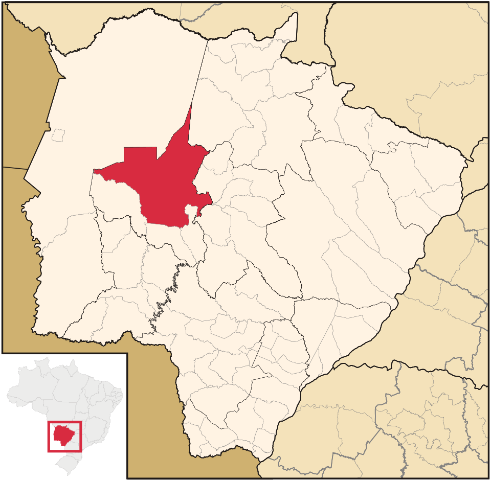 Mapa de localização de Aquidauana em MS