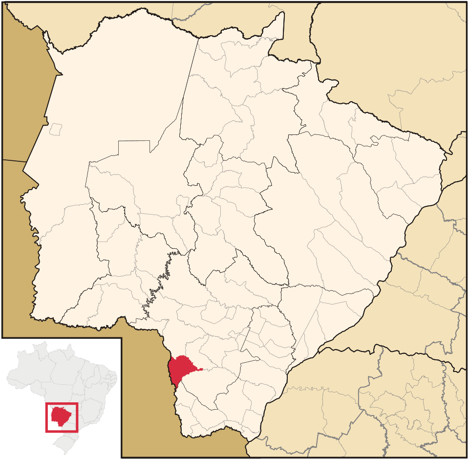 Mapa de localização de Aral Moreira em MS