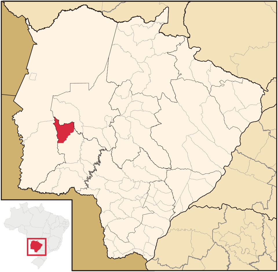 Mapa de localização de Bodoquena em MS