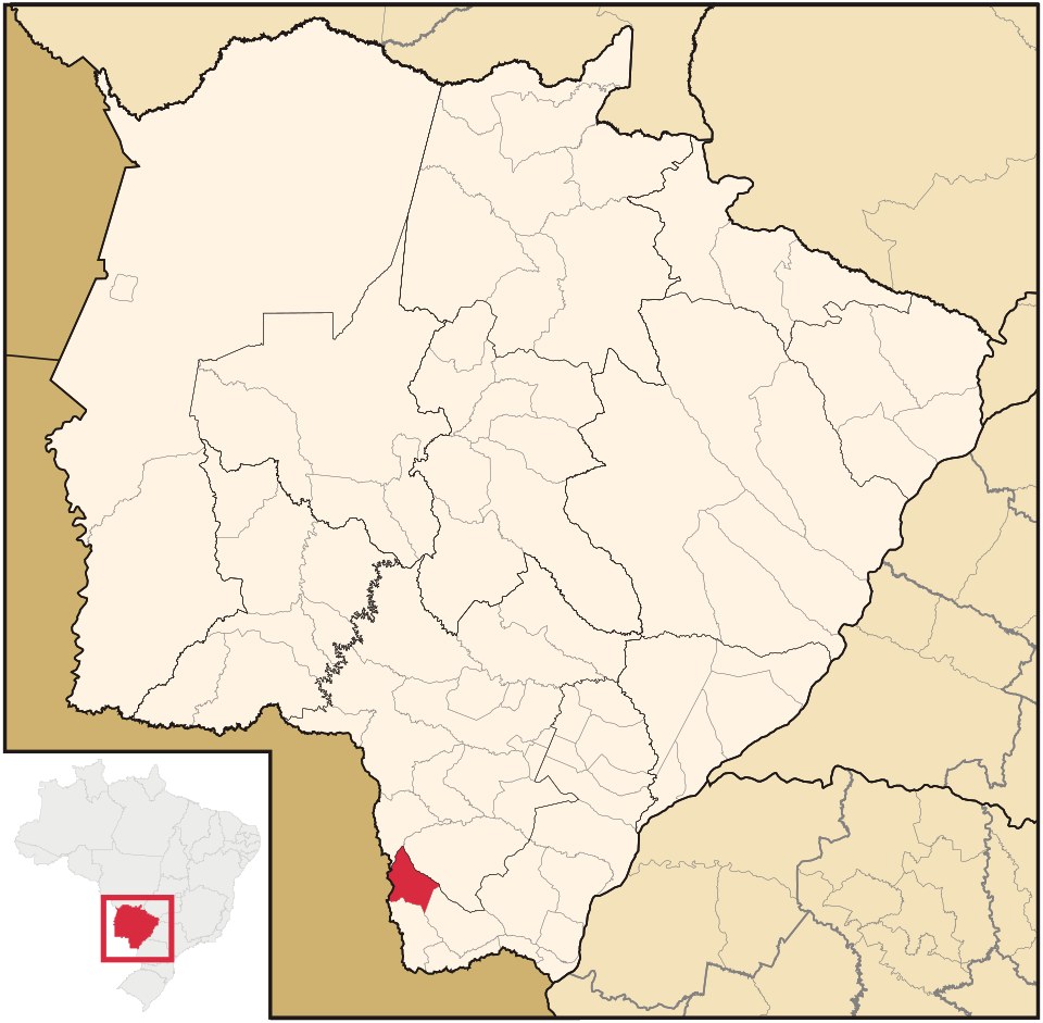 Mapa de localização de Coronel Sapucaia em MS