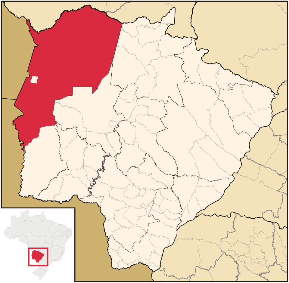 Mapa de localização de Corumbá em MS