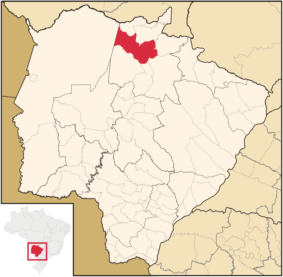 Mapa de localização de Coxim em MS