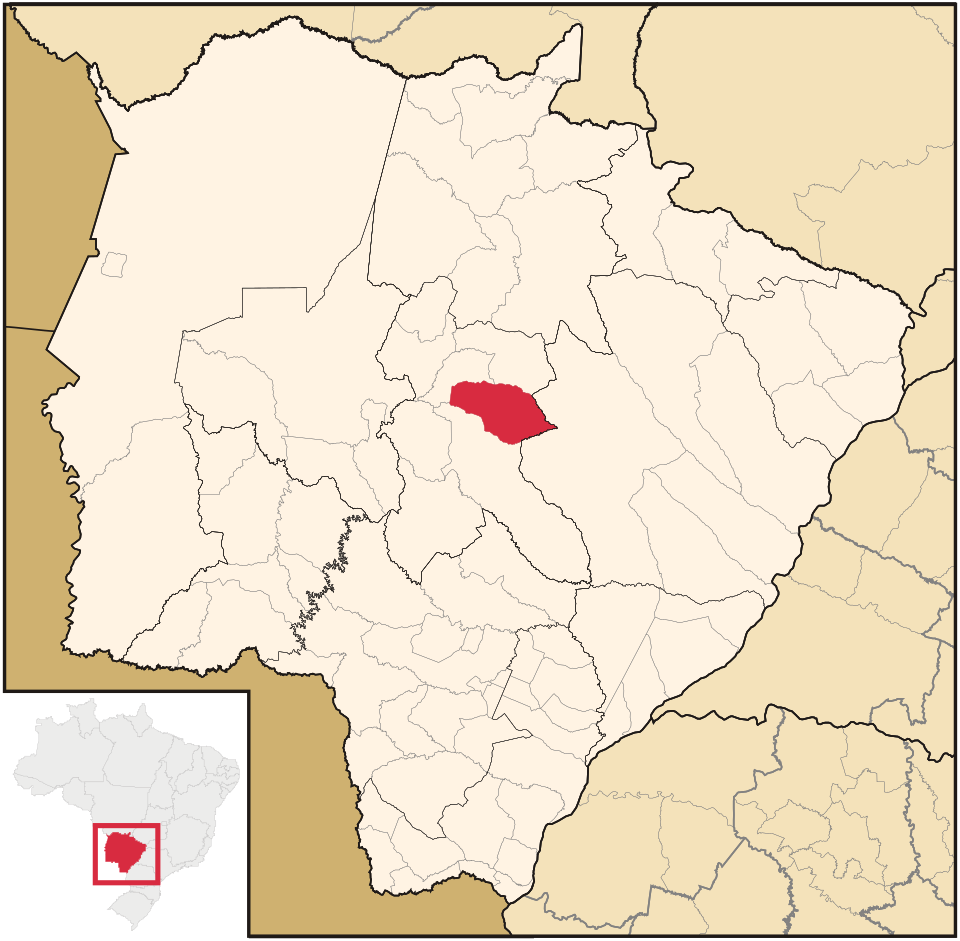 Mapa de localização de Jaraguari em MS