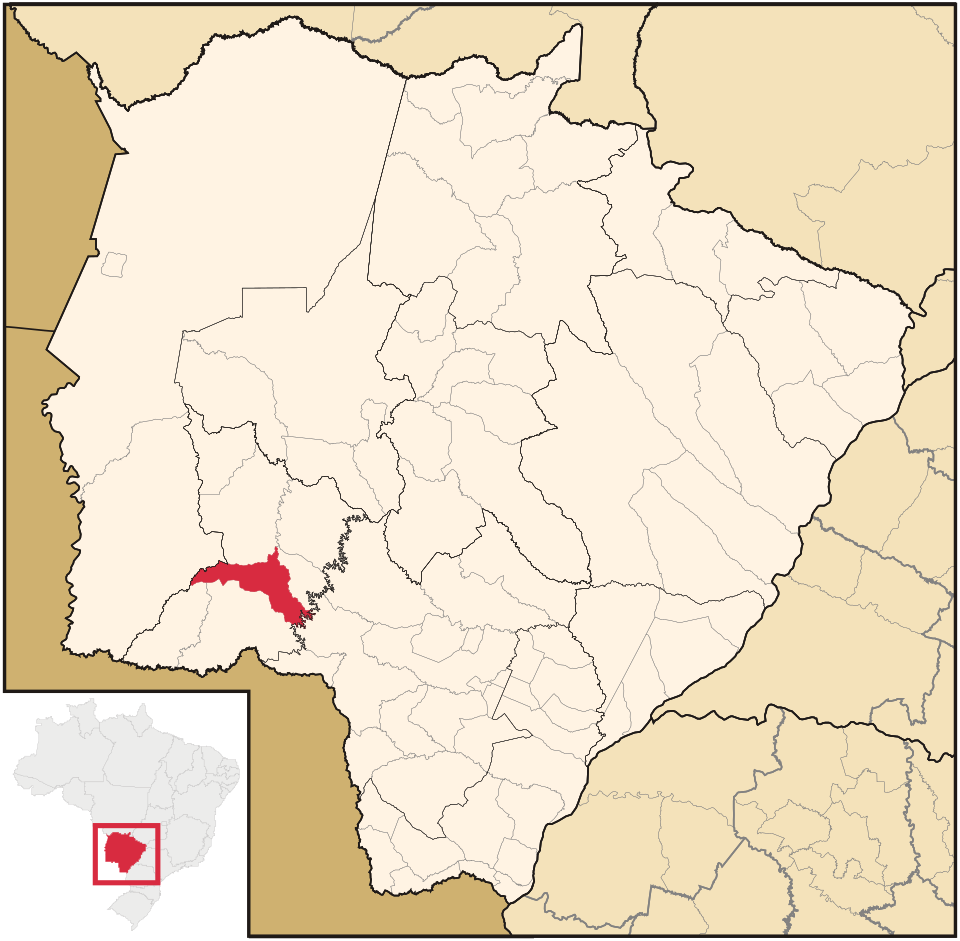 Mapa de localização de Jardim em MS