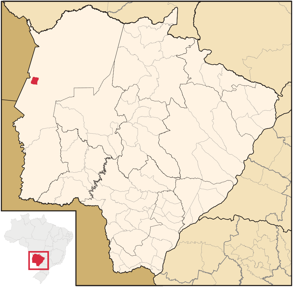 Mapa de localização de Ladário em MS