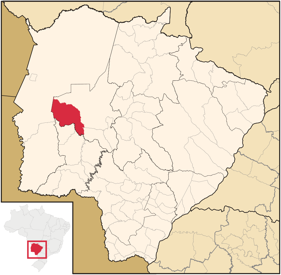 Mapa de localização de Miranda em MS