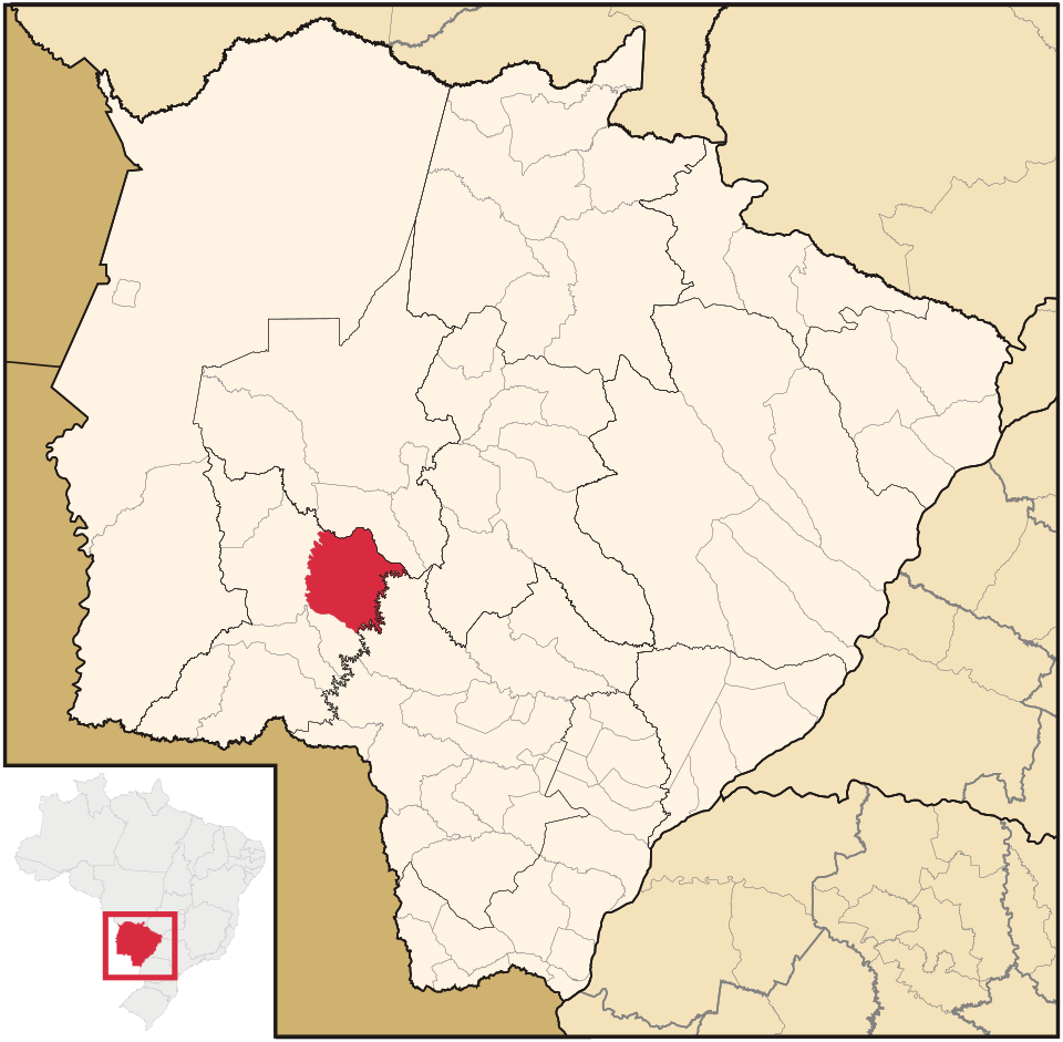 Mapa de localização de Nioaque em MS