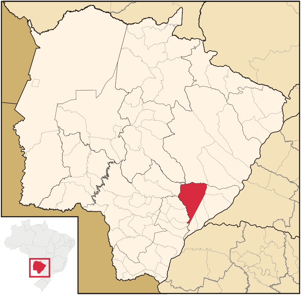 Mapa de localização de Nova Andradina em MS