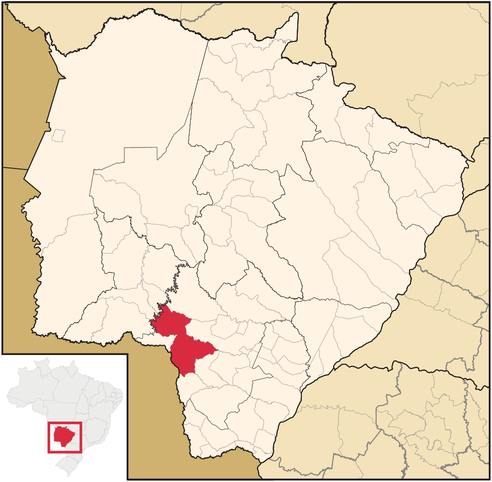 Mapa de localização de Ponta Porã em MS