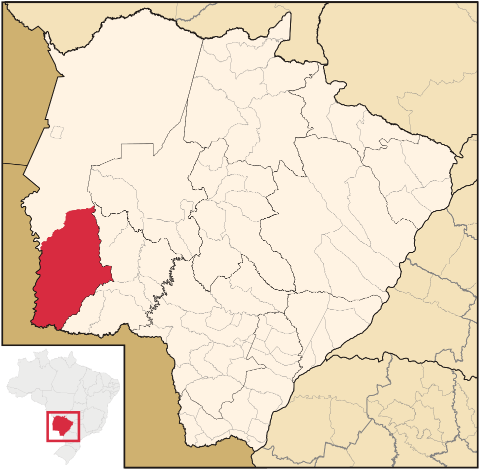 Mapa de localização de Porto Murtinho em MS